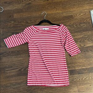 J. Crew Red and White Striped Top
